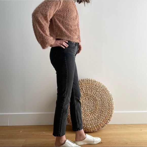 WASHED  BLACK ANLKE BERSHKA JEANS - 2 - Picture 3 of 17